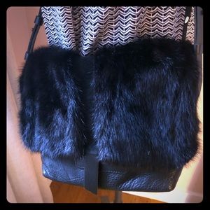 Rachel F genuine fur and leather bag